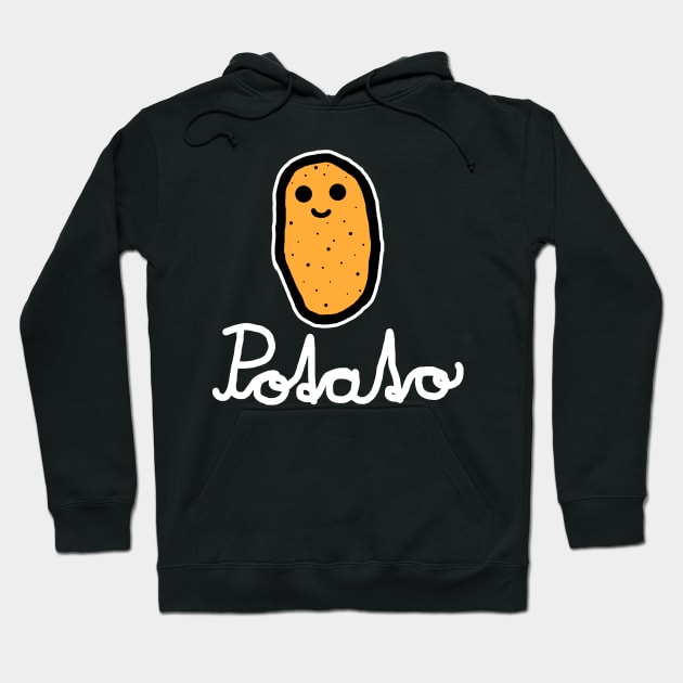 Potato (White) Hoodie by Graograman